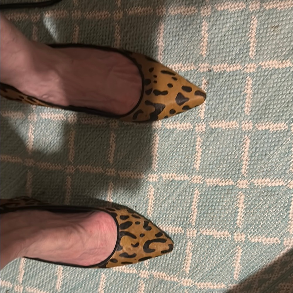 Brian Atwood Leopard Print Pointed-Toe Pumps in Tan and Black - Picture 8 of 12